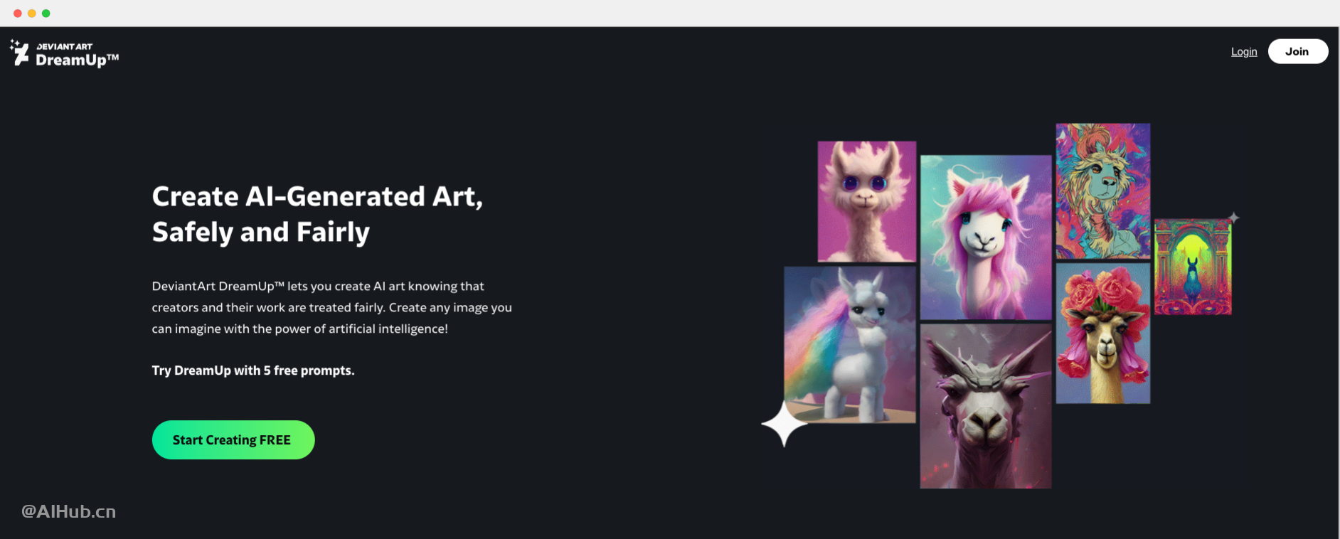 DreamUp：Deviantart发布的AI绘画工具