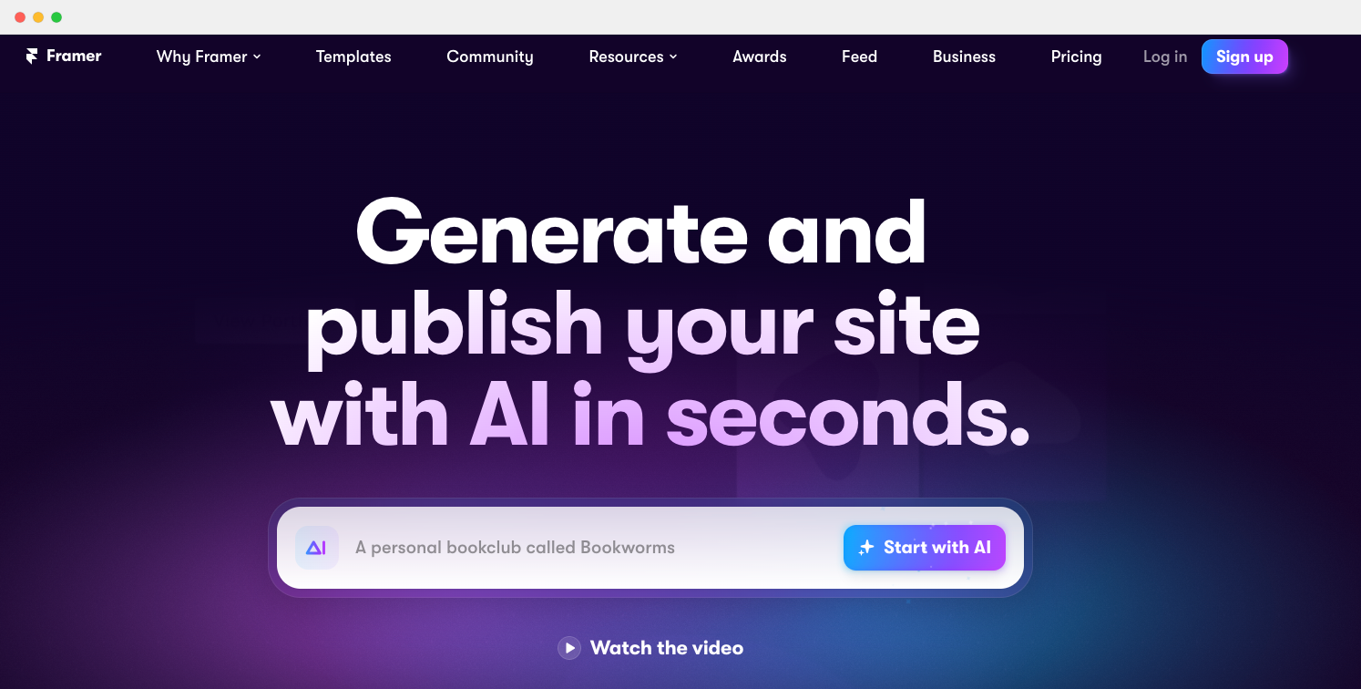 Framer AI-帮你设计网站的AI工具